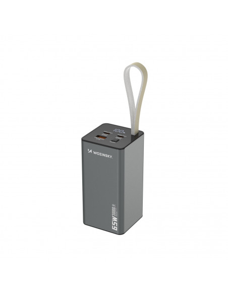 
Nešiojamoji baterija K65+ 65W 30000mAh 2x USB-C 1x USB-A 65W - juoda
