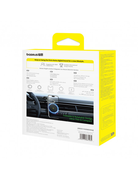 
„MagPro II“ automobilinis telefono laikiklis su „MagSafe“ plokšte, skirtas prietaisų skydeliui – juodas
