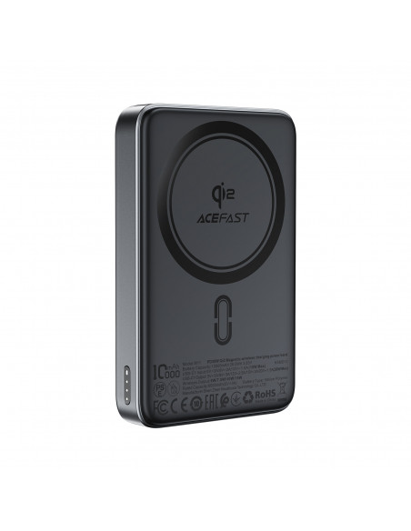 
Magnetinė išorinė baterija 10000mAh 30W Qi2 su MagSafe - juoda
