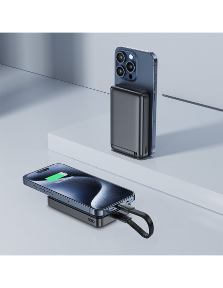 
Magnetinė išorinė baterija 10000mAh 30W Qi2 su MagSafe - juoda
