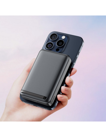 
Magnetinė išorinė baterija 10000mAh 30W Qi2 su MagSafe - juoda
