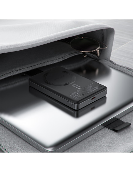 
Magnetinė išorinė baterija 10000mAh PD20W „MagSafe Ultra Thin“ – juoda
