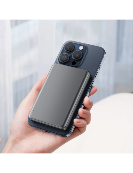 
Magnetinė išorinė baterija 10000mAh PD20W „MagSafe Ultra Thin“ – juoda
