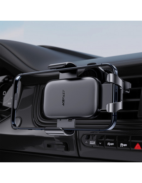 
„Gravity“ automobilio telefono laikiklis oro išleidimo angai – juodas
