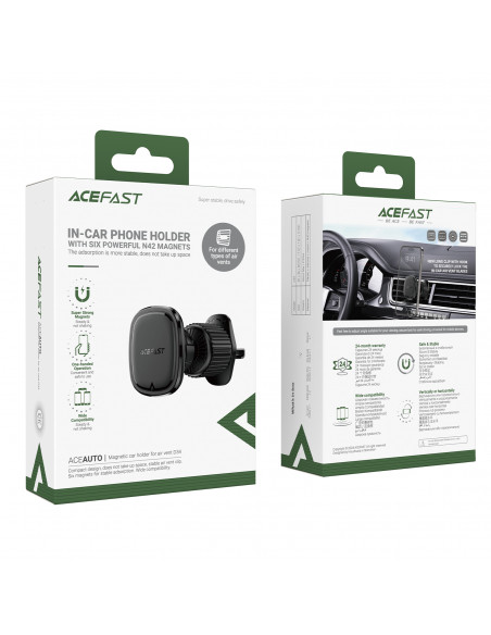 
Magnetinis telefono laikiklis oro išleidimo angai - juodas
