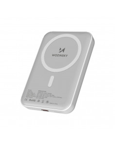 
Magnetinė išorinė baterija 10000 mAh su 25 cm USB-C laidu – balta
