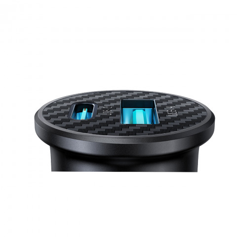 
Mini 15W USB-A USB-C automobilinis įkroviklis – juodas
