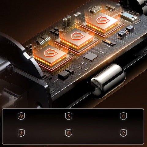 
Mini 15W USB-A USB-C automobilinis įkroviklis – juodas
