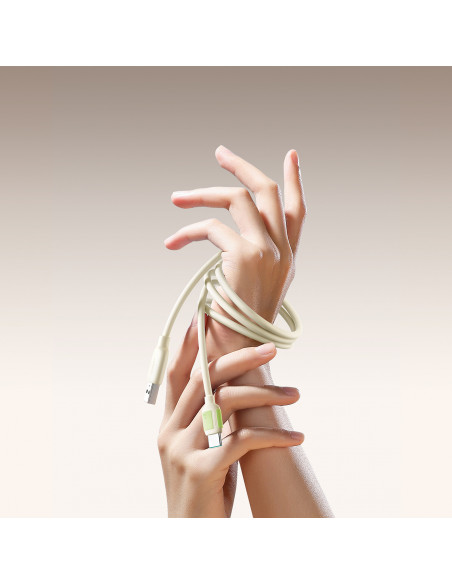 
USB-A - USB-C laidas su fluorescenciniu antgaliu 1,2 m - smėlio spalvos
