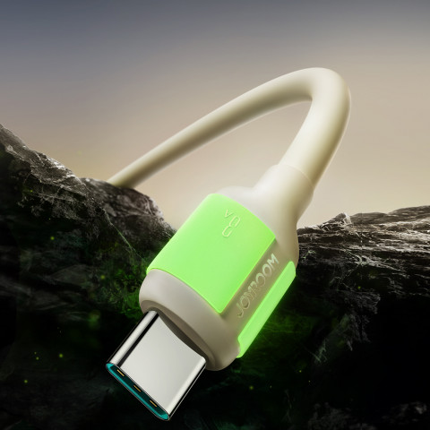 
USB-A - USB-C laidas su fluorescenciniu antgaliu 1,2 m - smėlio spalvos
