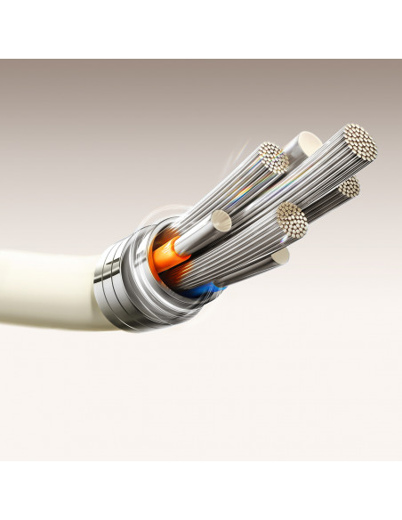 
USB-A - USB-C laidas su fluorescenciniu antgaliu 1,2 m - smėlio spalvos
