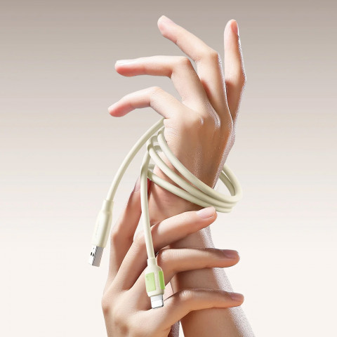 
USB-C – „iPhone Lightning“ laidas su fluorescenciniu antgaliu, 30 W, 1,2 m – smėlio spalvos
