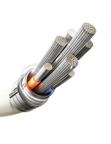 
USB-A - iPhone Lightning kabelis su fluorescenciniu antgaliu 3A 2m - smėlio spalvos
