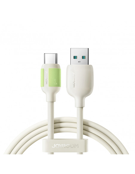 
USB-A - USB-C laidas su fluorescenciniu antgaliu 3A 2m - smėlio spalvos
