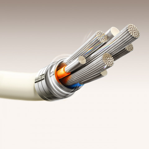 
USB-A - USB-C laidas su fluorescenciniu antgaliu 3A 2m - smėlio spalvos
