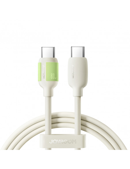 
USB-C - USB-C laidas su fluorescenciniu antgaliu 60W 2m - smėlio spalvos
