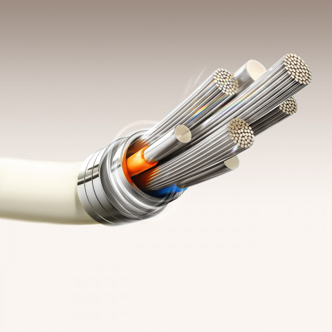 
USB-C - USB-C laidas su fluorescenciniu antgaliu 60W 2m - smėlio spalvos
