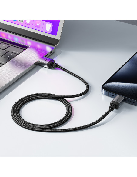 
USB-A - USB-C 480Mb/ s 3A 1,2 m kabelis - juodas
