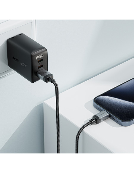 
USB-A - USB-C 480Mb/ s 3A 1,2 m kabelis - juodas
