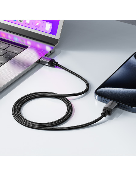 
USB-C - USB-C 480Mb/ s 3A 1,2 m kabelis - juodas
