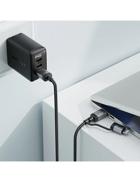 
USB-C - USB-C / Lightning laidas 60W 480Mb/ s 3A 1.2m - juodas
