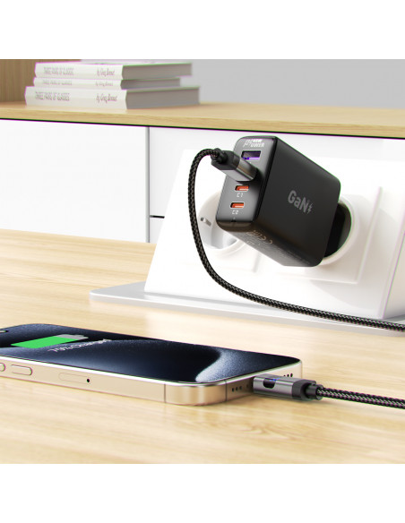 
USB-A - USB-C laidas su ekranu 480Mb/ s 66W 1.2m - juodas
