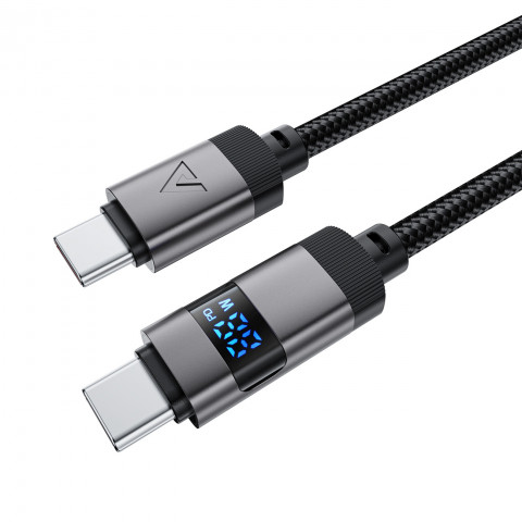 
USB-C – USB-C laidas su ekranu 480 Mb/ s 66 W 1,2 m – juodas

