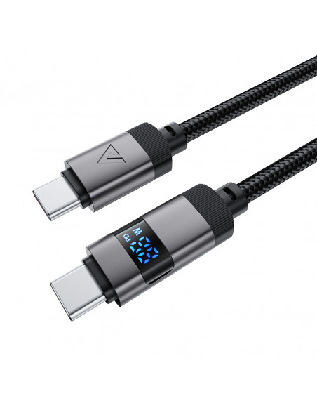 
USB-C – USB-C laidas su ekranu 480 Mb/ s 66 W 1,2 m – juodas
