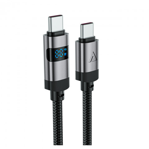 
USB-C – USB-C laidas su ekranu 480 Mb/ s 66 W 1,2 m – juodas
