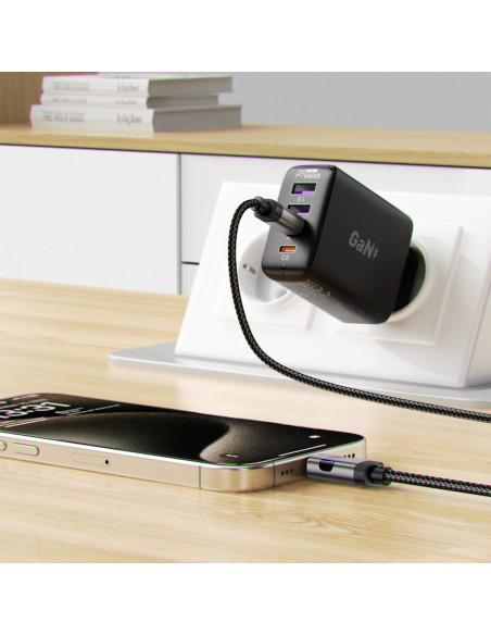 
USB-C – USB-C laidas su ekranu 480 Mb/ s 66 W 1,2 m – juodas
