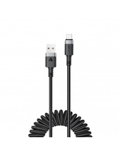 
Spiralinis kabelis USB-A - USB-C 480Mb/ s 3A 1.2m - juodas
