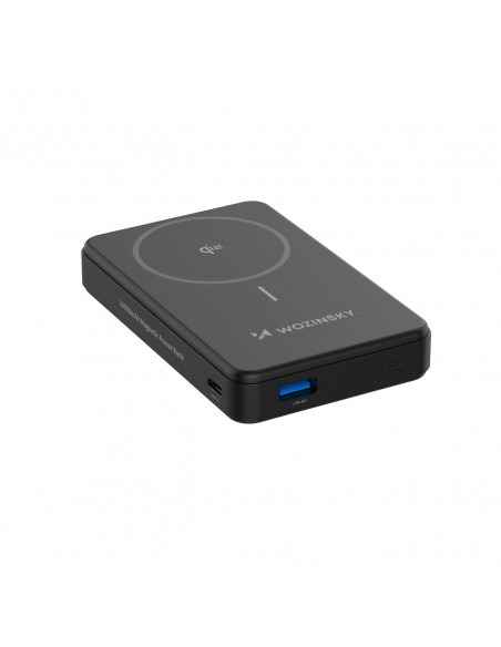 
Qi2 10000mAh magnetinė išorinė baterija su USB-A USB-C 22.5W PD stovu – juoda
