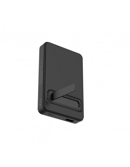 
Qi2 10000mAh magnetinė išorinė baterija su USB-A USB-C 22.5W PD stovu – juoda
