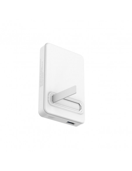 
Qi2 10000mAh magnetinė išorinė baterija su USB-A USB-C 22.5W PD stovu – balta
