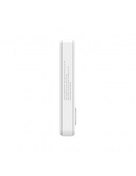 
Qi2 10000mAh magnetinė išorinė baterija su USB-A USB-C 22.5W PD stovu – balta
