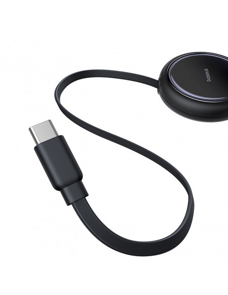 
USB-C ištraukiamas laidas - 2 x USB-C „Bright Mirror“ serijos 100 W 1 m - juodas
