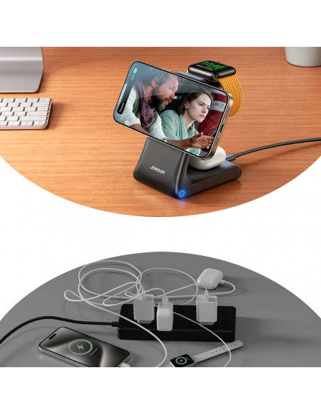 
3in1 belaidis įkroviklis su „MagSafe“ – juodas
