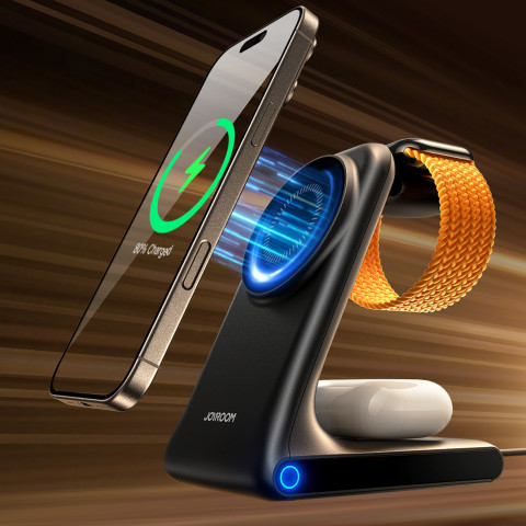 
3in1 belaidis įkroviklis su „MagSafe“ – juodas
