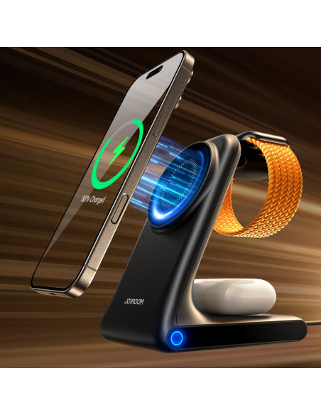 
3in1 belaidis įkroviklis su „MagSafe“ – juodas
