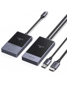 
HDMI belaidis siųstuvas ir imtuvas iki 30 m - juodos ir sidabrinės spalvos
