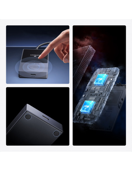 
HDMI belaidis siųstuvas ir imtuvas iki 30 m - juodos ir sidabrinės spalvos
