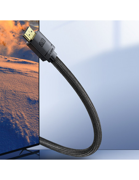 
HDMI didelės raiškos 8K vaizdo kabelis, 1 m, juodas
