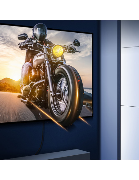 
HDMI didelės raiškos serijos 8K vaizdo kabelis 2 m – juodas
