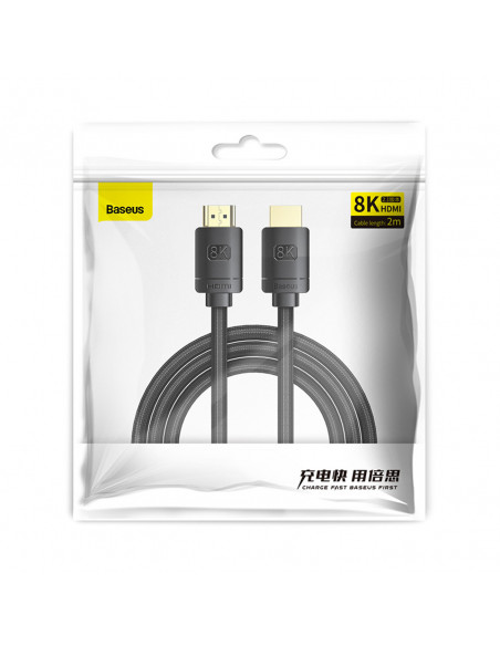 
HDMI didelės raiškos serijos 8K vaizdo kabelis 2 m – juodas
