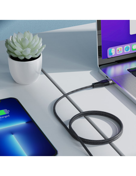 
USB-C 480Mb/ s 100W laidas su magnetiniu tvarkytuvu 1,2 m - juodas
