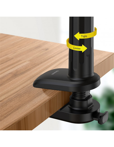 
Otaku telefono laikiklis, reguliuojamas besisukantis planšetinis kompiuteris, tvirtinamas prie stalo - pilkas
