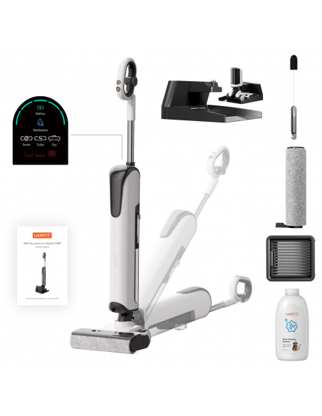 
UWANT D100 17000Pa vertikalus dulkių siurblys su šluostymo funkcija ir įkrovimo stotele – baltas
