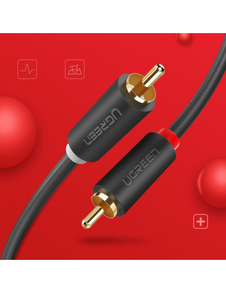 
Garso kabelis 2RCA (kištukas) - 2RCA (kištukas) 2m - pilkas
