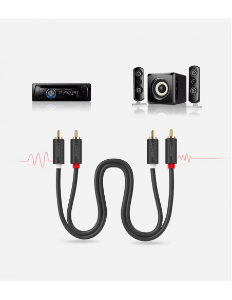 
Garso kabelis 2RCA (kištukas) - 2RCA (kištukas) 2m - pilkas
