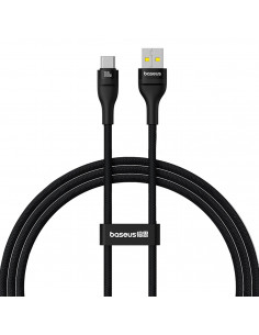 
„Flash 2“ USB-A - USB-C 100 W 1 m patvarus kabelis – juodas
